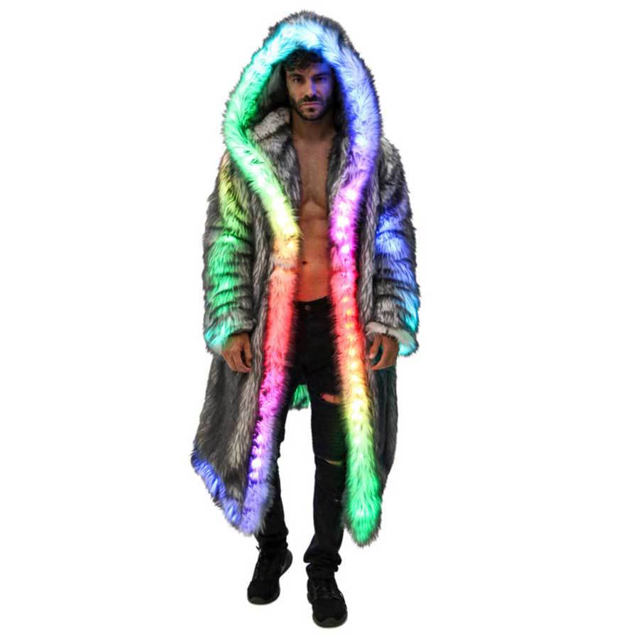 Winter Clothing Clearance - 가짜 모피 코트 남자 후드 겉옷