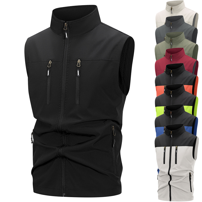 Windproof Jacket Softshell - 남성용 경량 소프트쉘 조끼 (지퍼 포켓,
