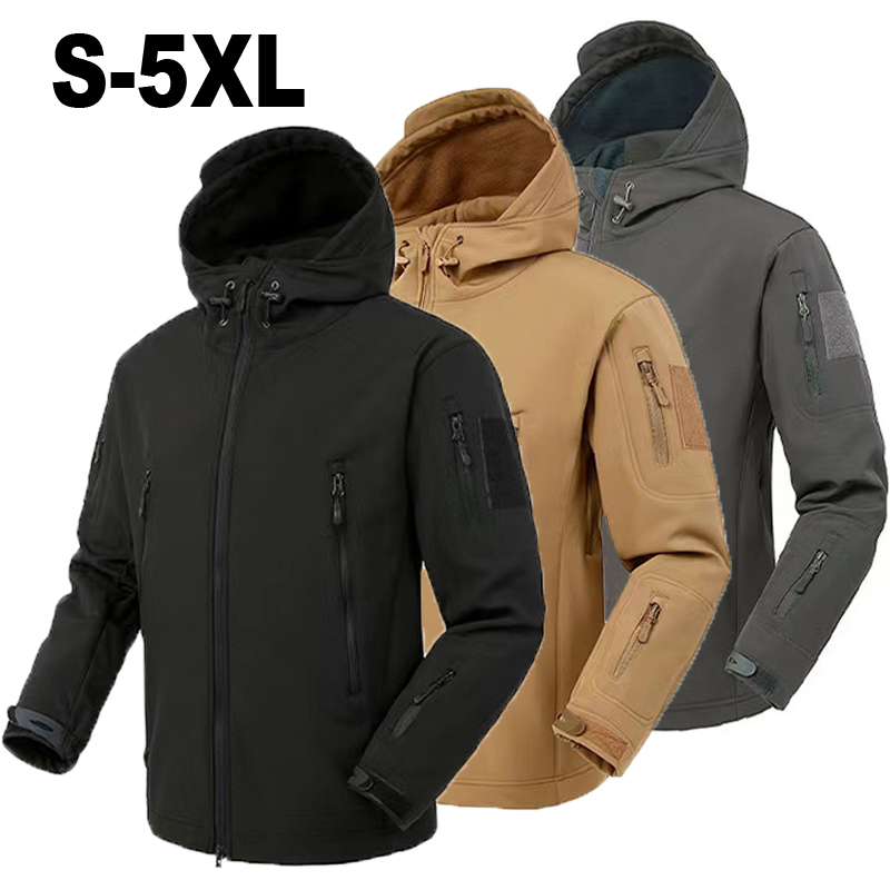 Windproof Jacket Softshell - 남성용 가을 겨울 소프트쉘 플리스 재킷