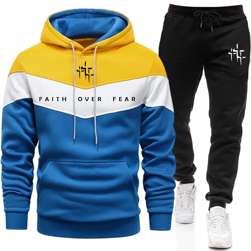 Faith Over Fear 남성용 트랙수트 후드 티셔 - Winter Clothing For Men 리뷰 및 가격