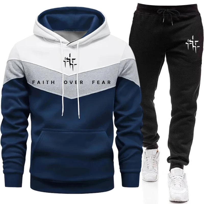 Faith Over Fear 남성용 트랙수트 후드 티셔 - Winter Clothing For Men 리뷰 및 가격