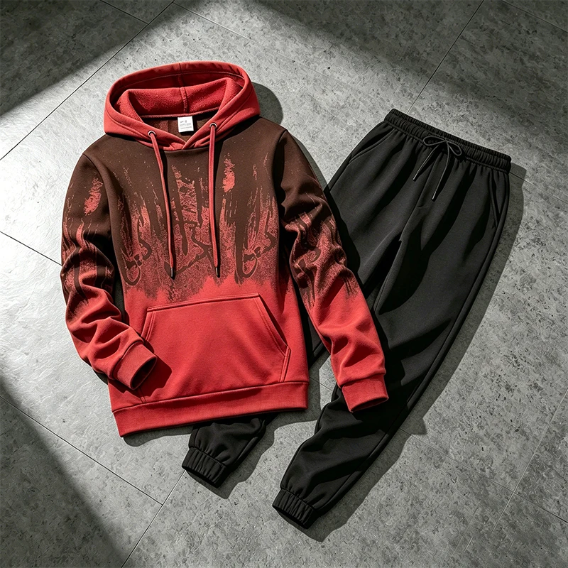 가을 겨울 남성용 후드티 트레이닝복 캐주얼 잉크 스플래 - Winter Clothing Outdoor 리뷰 및 가격