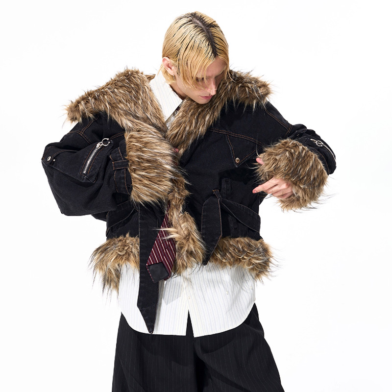 루젠 패션 개성있는 인조 모피 스플라이싱 디자인 두꺼운 - Winter Clothing Clearance 리뷰 및 가격