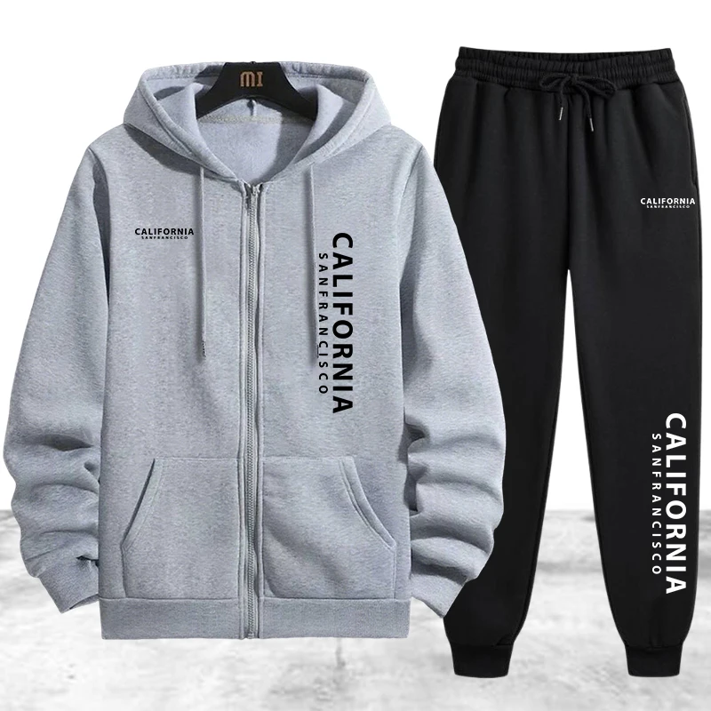 트랙슈트 남성용 프린팅 캐주얼 지퍼 후드 스웨트셔츠 코 - Winter Clothing Outdoor 리뷰 및 가격