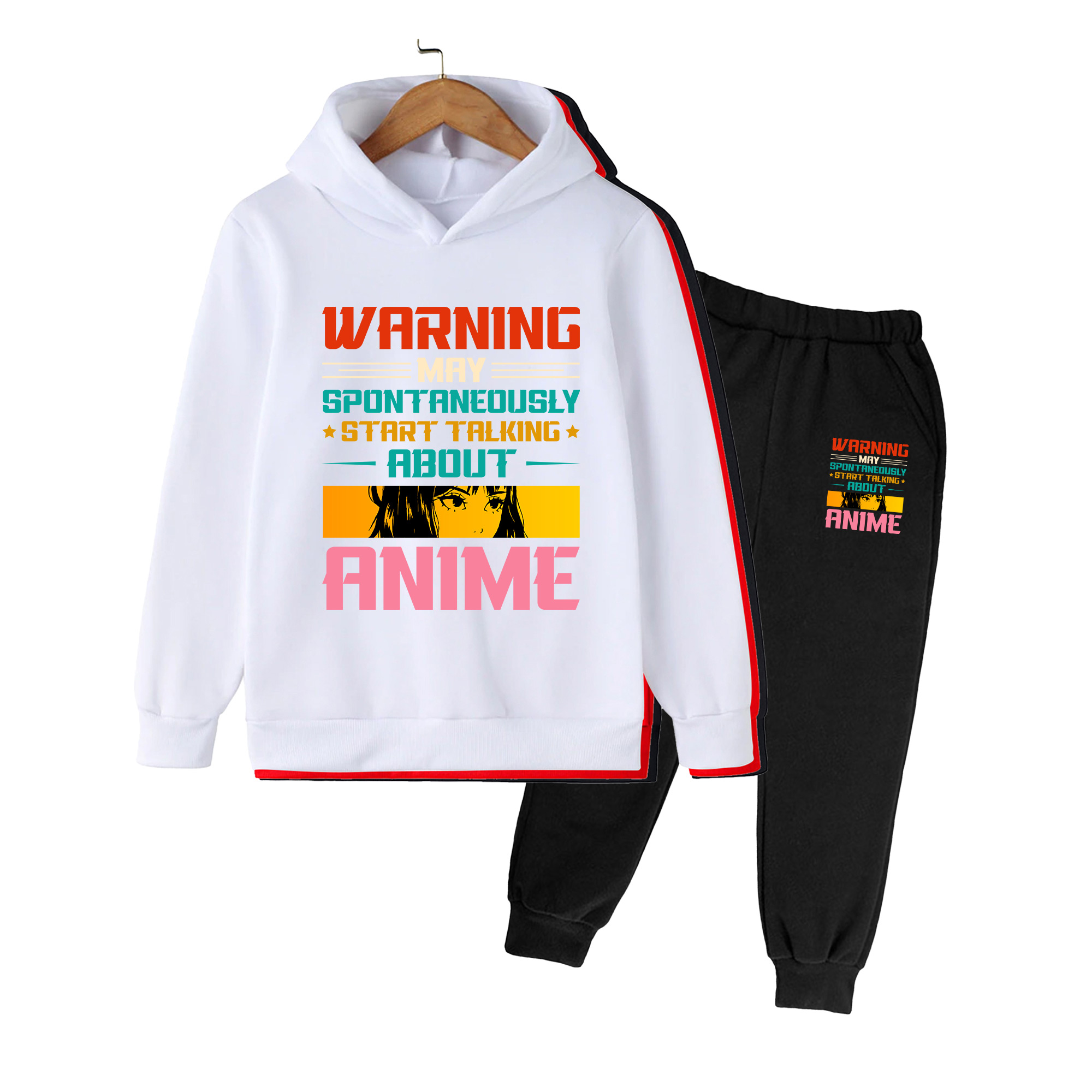키즈 애니메이션 프린트 후디와 스웨트팬츠 세트, 남녀공 - Winter Clothing Activity 리뷰 및 가격
