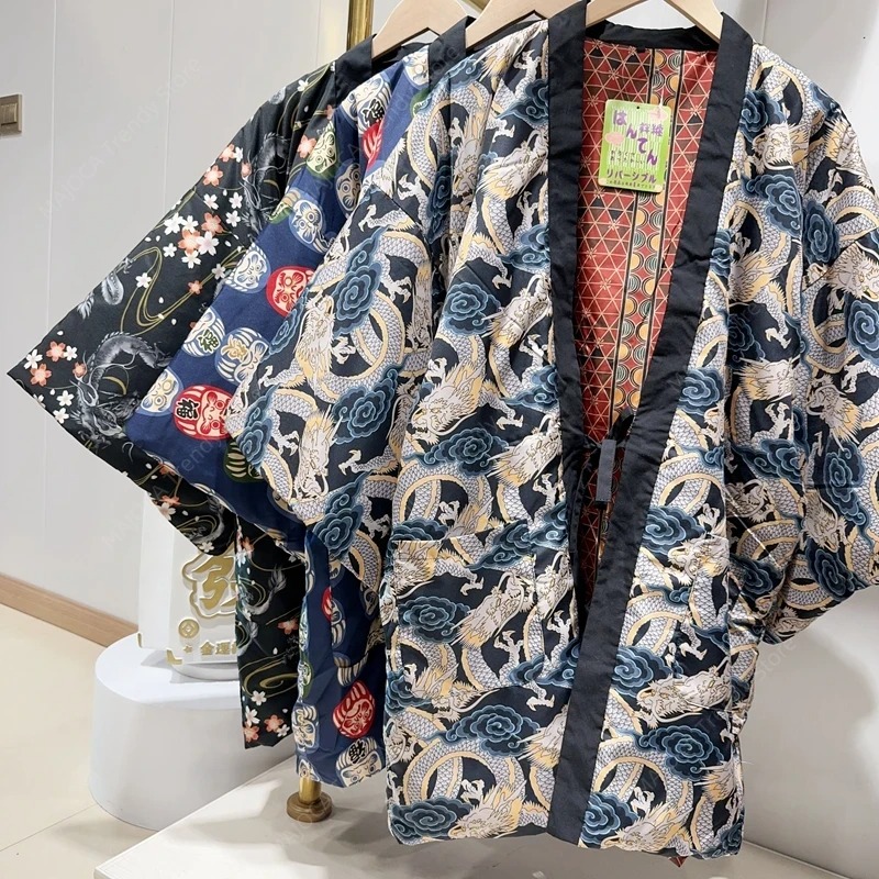 겨울 Hanten 코트 남성 여성 느슨한 레이스 업 일 - Traditional Winter Japanese Clothing 리뷰 및 가격
