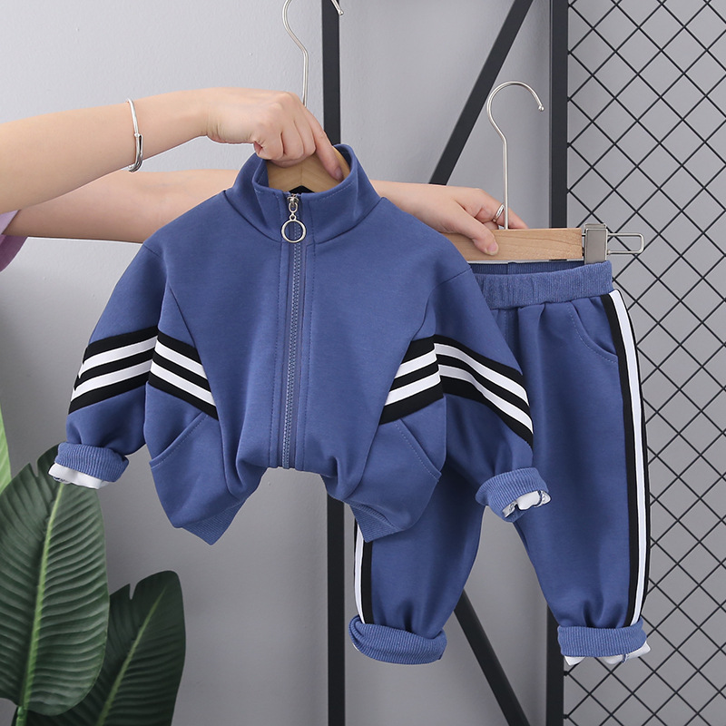 가을 아기 소년 의류 세트, 아동용 줄무늬 지퍼 재킷  - Winter Clothing Activity 리뷰 및 가격