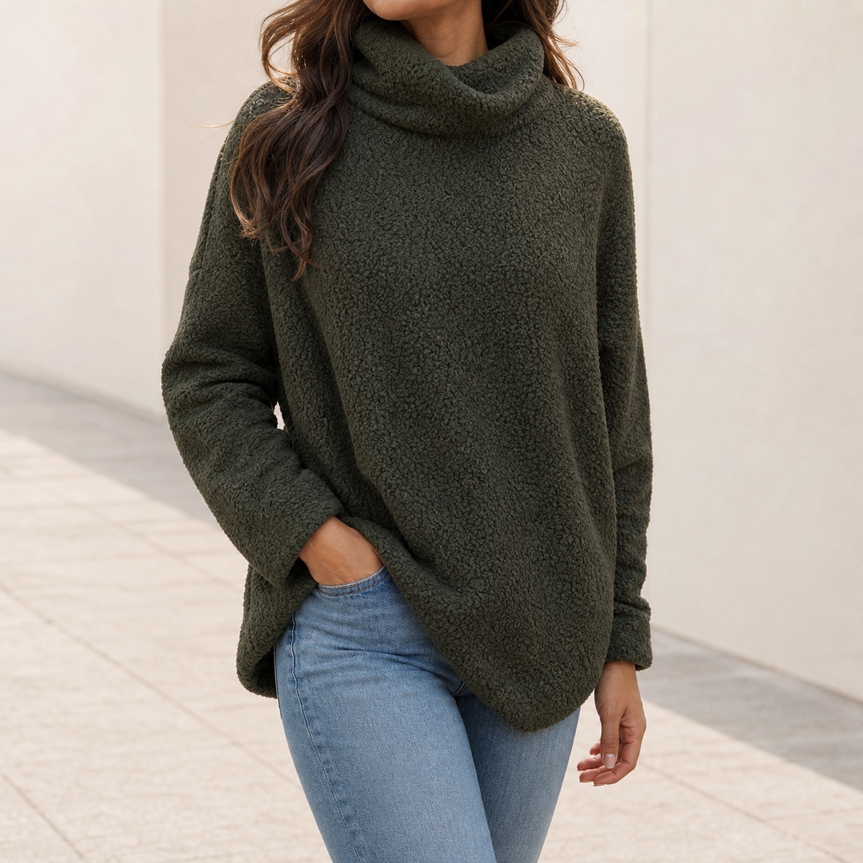 여성용 겨울 터틀넥 오버사이즈 두꺼운 솔리드 컬러 힙  - Winter Clothing On Sale Women'S 리뷰 및 가격