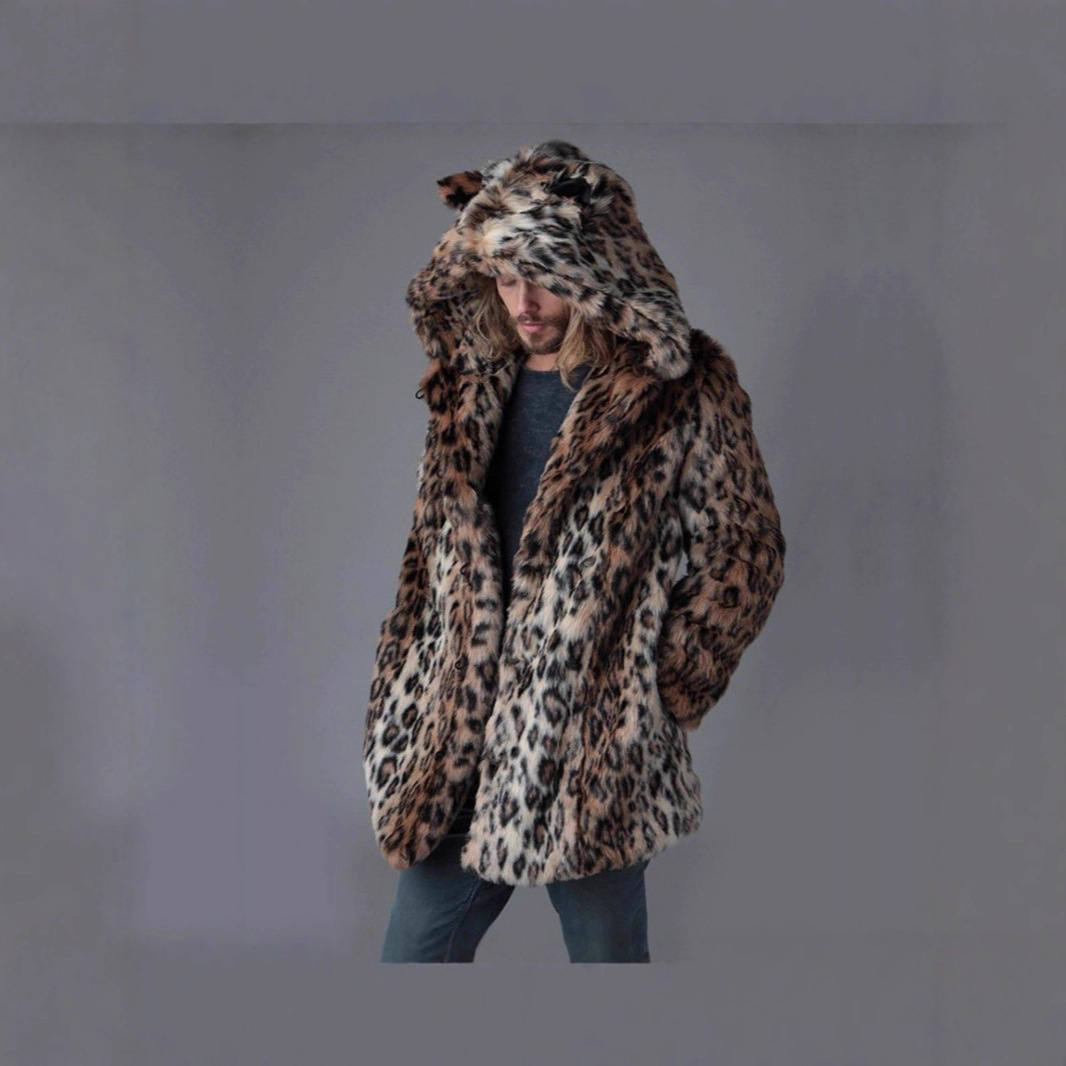 남성 인조 모피 재킷 겨울 코트 두꺼운 후드 레오파드  - Winter Clothing Clearance 리뷰 및 가격