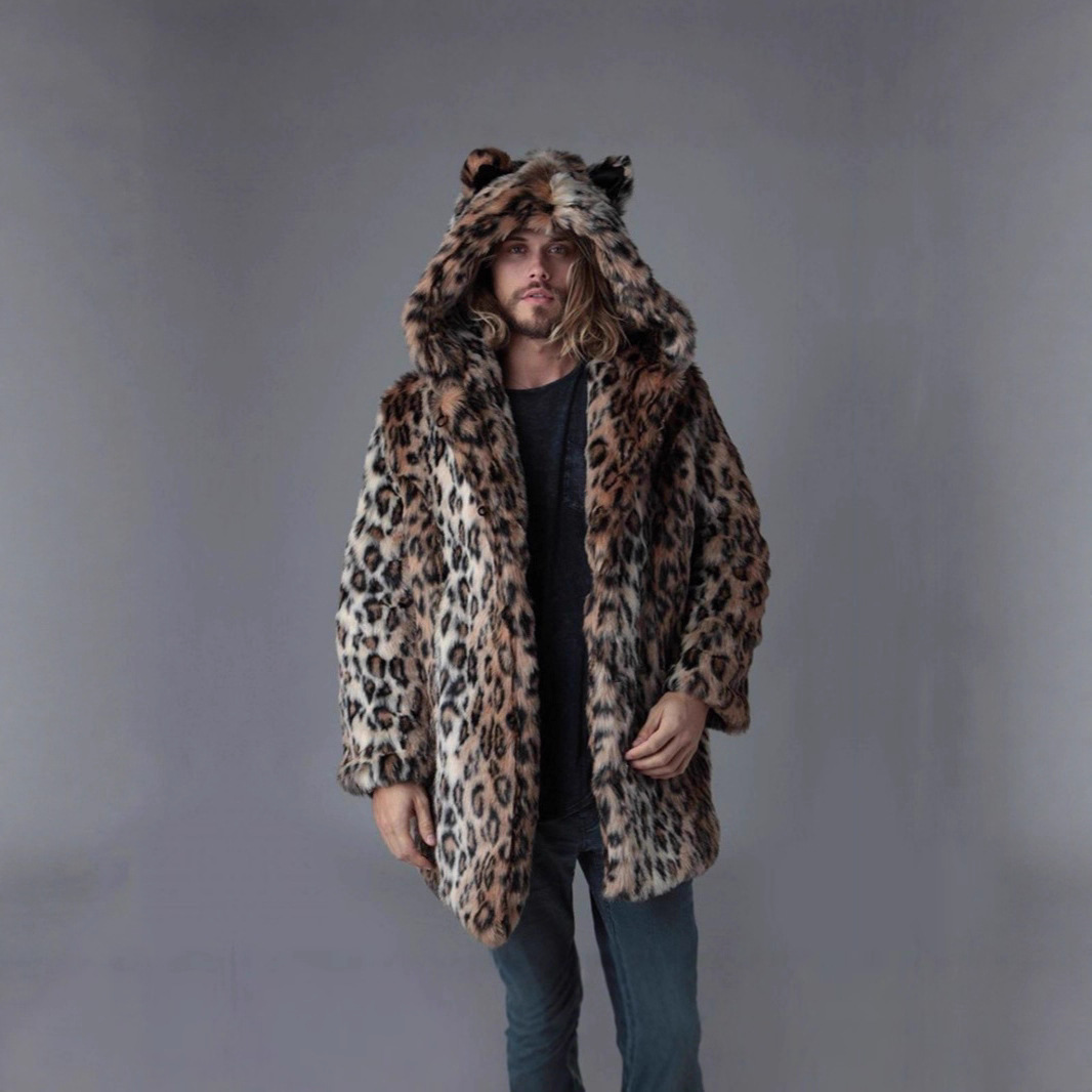 남성 인조 모피 재킷 겨울 코트 두꺼운 후드 레오파드  - Winter Clothing Clearance 리뷰 및 가격