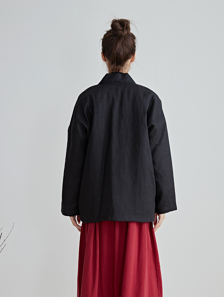 중국 스타일 면 외투 블랙 겨울 일본식 기모노 밴디지  - Traditional Winter Japanese Clothing 리뷰 및 가격
