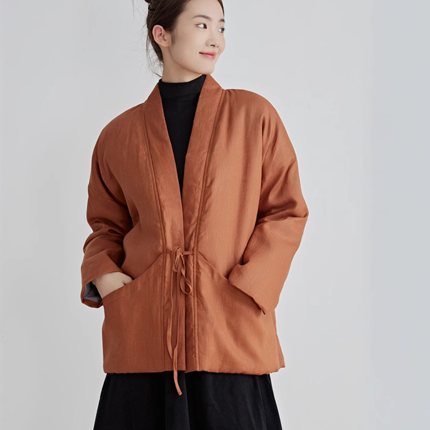 중국 스타일 면 외투 블랙 겨울 일본식 기모노 밴디지  - Traditional Winter Japanese Clothing 리뷰 및 가격