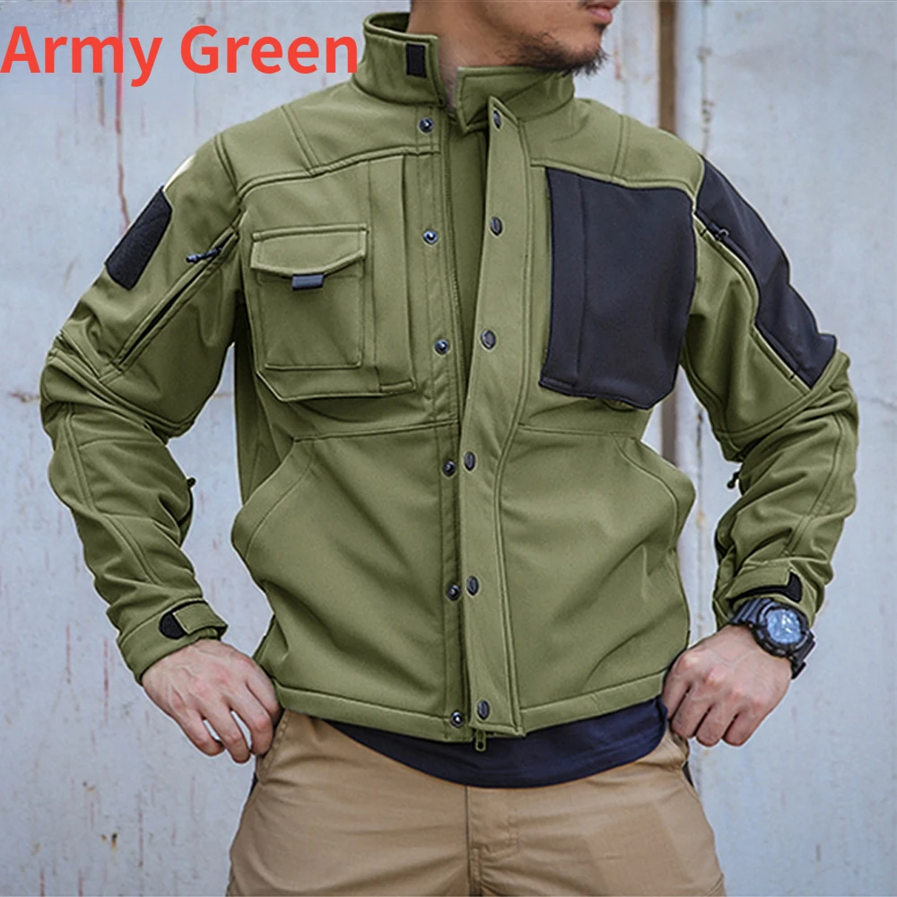 남성용 전술 세트 겨울 상어 피부 소프트 쉘 방풍 방수 - Windproof Jacket Softshell 리뷰 및 가격