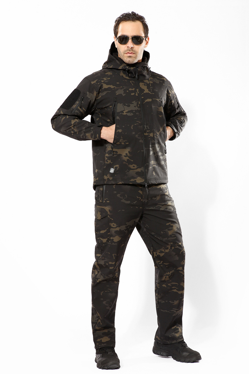 상어 피부 소프트 쉘 전술 재킷 바지 정장 남자 방수  - Windproof Jacket Softshell 리뷰 및 가격